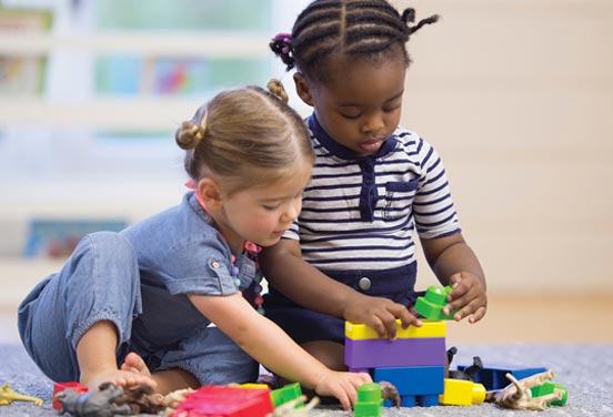 Kids playing with blocks