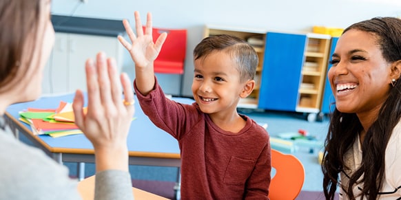 Child raising hand