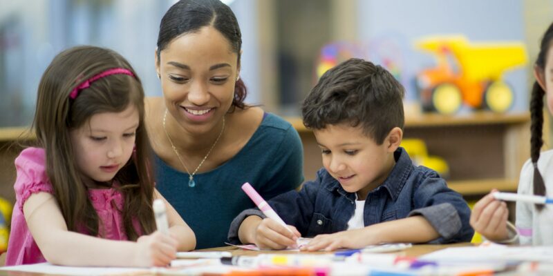 Students writing