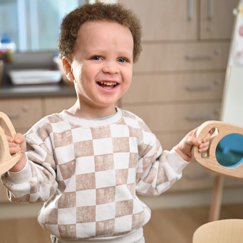 Child playing with toys