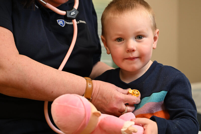 Child getting a check-up