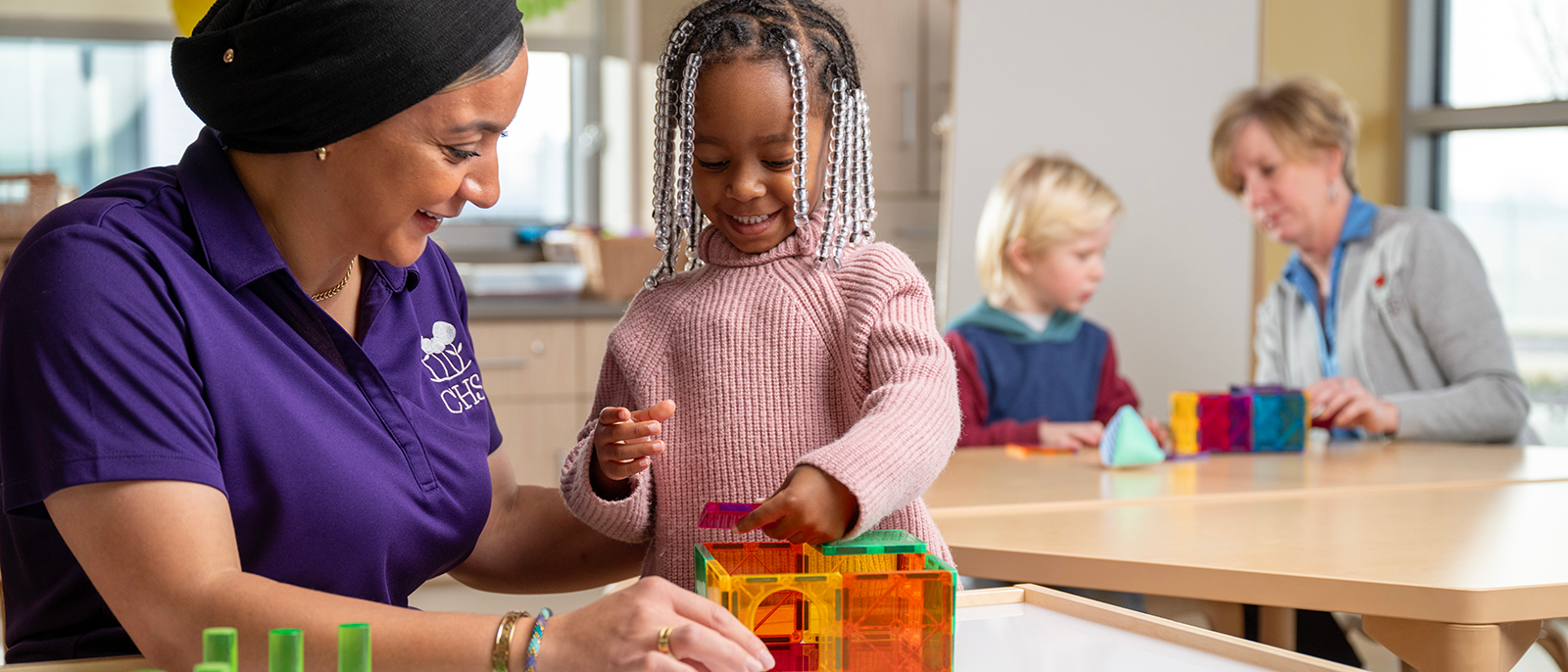 Professional working with a student